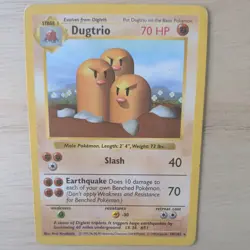 SHADOWLESS DUGTRIO 19/102 POKEMON CARD (BASE SET) - Image 1