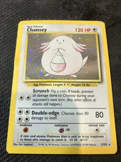 Pokemon TCG Base Set Chansey Card 3/102 Holo Mp - Image 1
