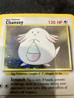 Pokemon TCG Base Set Chansey Card 3/102 Holo Mp - Image 2