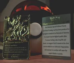 Pokemon 23 Karat Gold Plated Trading Card Mewtwo 1999 Limited Edition W/ Case - Image 4