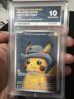 ACE 10 Pikachu With Grey Felt Hat - Van Gogh Museum Promo Pokemon Card - Image 1