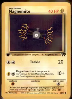 Magnemite 60/82 1st Edition Team Rocket Common Pokemon Card - Image 1
