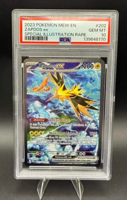 PSA 10 GEM MINT Zapdos SIR Pokemon Card 151 Ex 202/165 Special Illustration Rare - Image 1