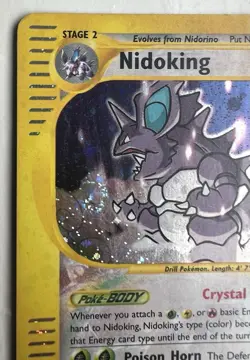 Nidoking Crystal Type 150/147 Aquapolis Secret Rare Pokemon Card WOTC Swirl - Image 4