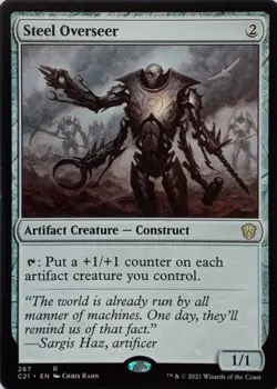 267 STEEL OVERSEER RARE COMMANDER 2021 MTG CARD - Image 1