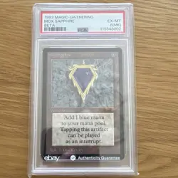 Magic: The Gathering Mox Sapphire Beta Edition Rare graded PSA 6 (MK) has mark - Image 1