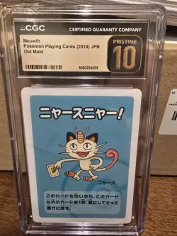 CGC 10 PRISTINE Meowth Old Maid 2019 Japanese Pokemon Card - Image 1