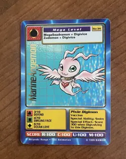 MarineAngemon Card Unlimited Gold Text - 1999 Digimon TCG Bandai - Image 1