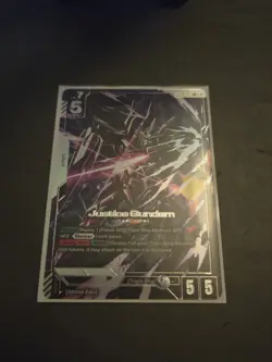GUNDAM TCG CARD GAME JUSTICE GUNDAM - GD01-066 LR+ FOIL ENGLISH NEWTYPE RISING - Image 1