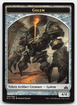 MTG Golem Token () T Rivals of Ixalan 4 LP - Image 1