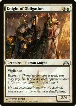 X 1 Knight of Obligation NM-M Gatecrash 018 MTG Magic the Gathering - Image 1