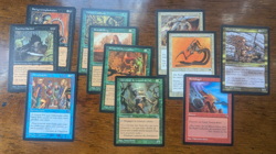 Magic Mtg 11 German Tempest cards Vhati il-Dal, Sliver, Rain, Elf near mint - Image 1