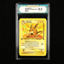 TQG 8.5 NM-MT+ 1999 Pokemon ENG Raichu #29/62 R - Image 1