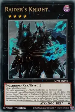 MP21-EN190 RAIDER'S KNIGHT RARE 1ST EDITION YuGiOh CARD - Image 1