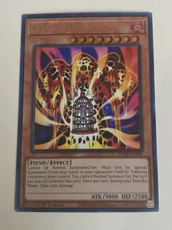 Yugioh - Lava Golem x 3 - 1st Edition Ultra Rare LP - Free Holo Card - Image 2