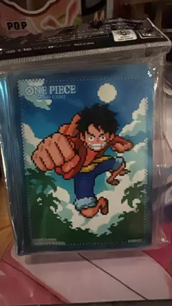One Piece TCG Official Card Sleeves Set 8 70ct 8-Bit pixel Monkey D. Luffy New - Image 1