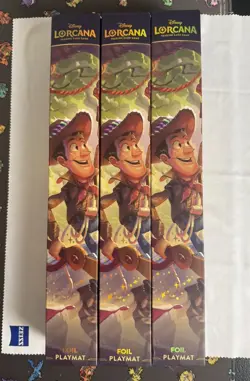 In Hand Disney Lorcana Wilds Unknown Toy Story Limited Edition Foil Play Mat NEW - Image 1