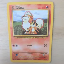 GROWLITHE 28/102 POKEMON CARD (BASE SET) - Image 1