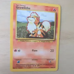 GROWLITHE 28/102 POKEMON CARD (BASE SET) - Image 3