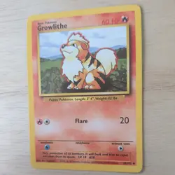 GROWLITHE 28/102 POKEMON CARD (BASE SET) - Image 4