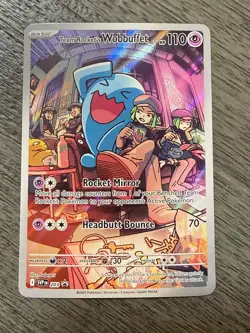 Team Rocket's Wobbuffet 203 Promo Scarlet and Violet Near Mint Pokemon Card Raw - Image 1