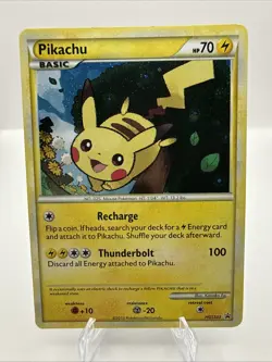 Pokemon Pikachu Holo Black Star Promo HGSS03 2010 Rare HeartGold Card - Image 1