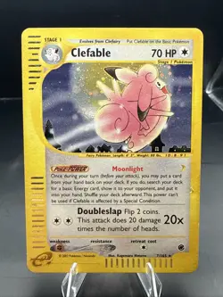 Pokemon Card-Clefable-7/165-Expedition- Holo- MP - Image 2