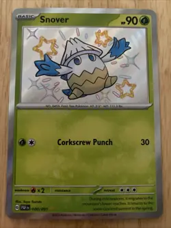 Pokemon TCG Snover 100/091 Baby Shiny Rare Holo Card S&V: Paldean Fates 100/091 - Image 1