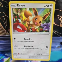 Pokemon Card Eevee 48/68 Hidden Fates Holo Rare LP - Image 1