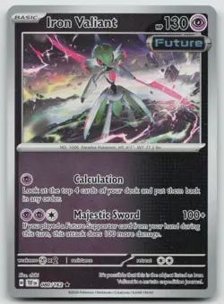 Iron Valiant 080/162 Rare Temporal Forces Pokemon Reverse Holo NM - Image 1