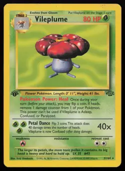 Vileplume 31/64 1st Edition Rare Jungle Pokemon English HP - Image 1