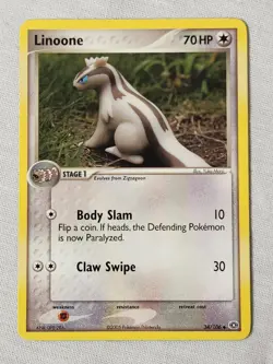 Played (LP) Linoone - Non-Holo #34 Emerald Pokemon TCG - Image 1