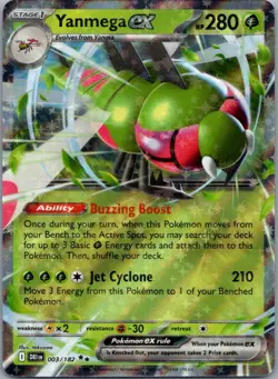 Yanmega ex 003/182 Double Rare Destined Rivals Pokemon Holo Near Mint - Image 1