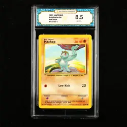 TQG 8.5 NM-MT+ 1999 Pokemon ENG Machop #52/102 C - Image 1