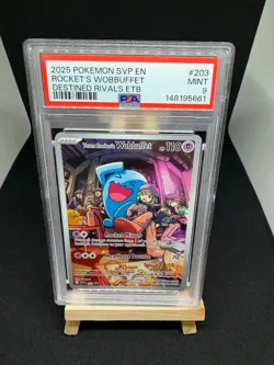 Pokemon Team Rocket's Wobbuffet SVP 203 Destined Rivals - PSA 9 - Image 1