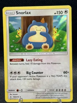 Pokemon Unbroken Bonds Snorlax Holofoil Rare 158/214 - Image 1