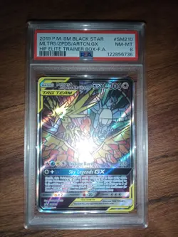 Pokemon TCG 2019 P.M. SM Black Star Promo Moltres Zapdos Articuno #sm210 PSA 8 - Image 1