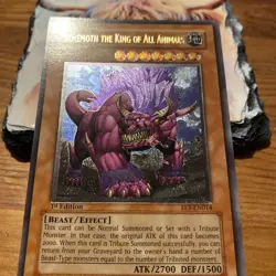 Yugioh Behemoth the King of All Animals FET-EN014 1st Ed Ultimate Rare NM - Image 3