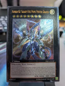 YuGiOh! Number 62: Galaxy-Eyes Prime Photon Dragon PRIO-EN040 Ultimate Rare 1st - Image 1