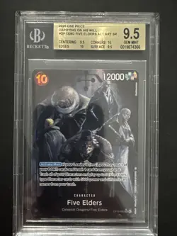 2025 One Piece OP13-082 Five Elders ALT ART SR BGS 9.5 GEM MINT - Image 1
