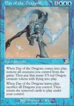 Slightly Played, English - 4 x MTG Day of the Dragons Scourge - Image 1