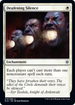 Hero Deal, English - 4 x MTG Deafening Silence Throne of Eldraine - Image 1