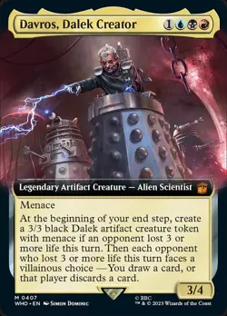 Mint/Near-Mint, English - 1 x MTG Davros, Dalek Creator - Foil - Extended Art Un - Image 1