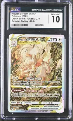 CGC 10 HISUIAN ZOROARK VSTAR GG56 CROWN ZENITH GALARIAN GALLERY POKEMON - Image 1