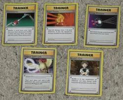 Set of 5 Pokemon Trainer Cards Brock's Grit Super Potion Pidgeot Energy - Image 1