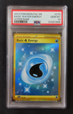 2023 POKEMON PAL EN-PALDEA EVOLVED HYPER RARE #279 BASIC WATER ENERGY PSA 10 - Image 1