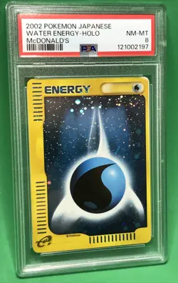 PSA 8 NM-MT Japanese Water Energy Holo McDonald's Card 2002 Pokemon E-reader - Image 1