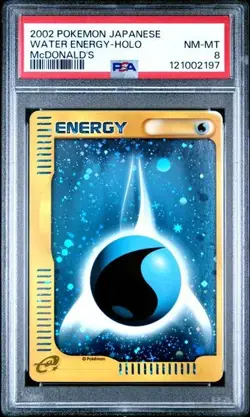 PSA 8 NM-MT Japanese Water Energy Holo McDonald's Card 2002 Pokemon E-reader - Image 2