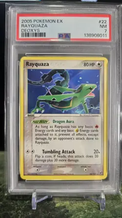 Pokemon TCG 2005 Rayquaza EX Deoxys 22/107 Non-Holo Rare PSA 6 - Image 1
