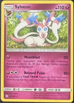 Sylveon 155/236 Sm-Cosmic Eclipse Regular - Pokemon Card - Image 1